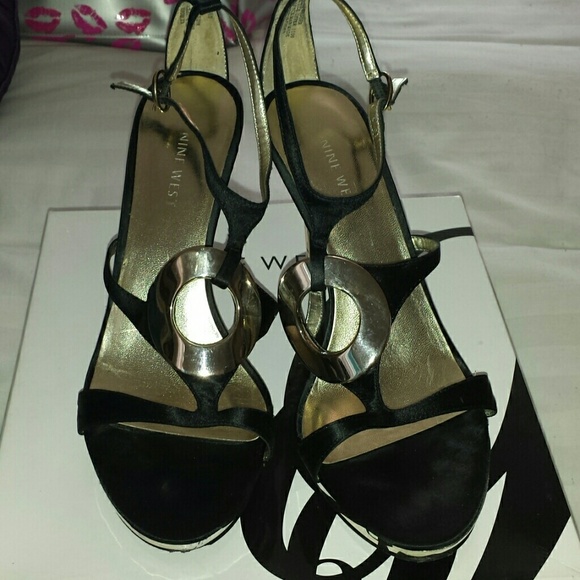 Gold and Black sandals