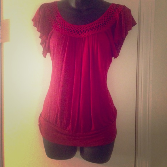 Red detailed "maternity" shirt