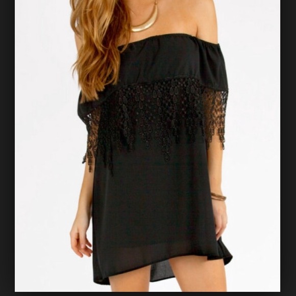 Black off the shoulder dress