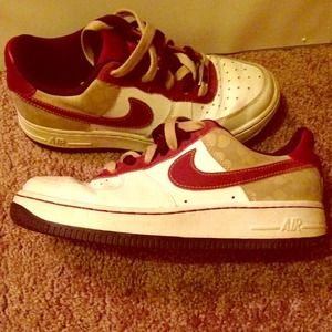 Maroon and Tan Flower Nike Air