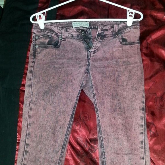 Pink "Lazer jeans" skinny jeans