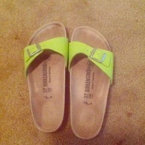 Great condition Birkenstock neon green sandal