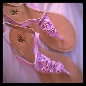 Sparkle Pink Polo Sandals