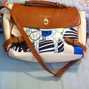 "Bean Pole", race horse design, leather purse.