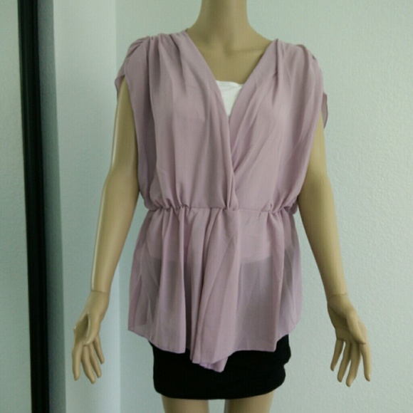 Lavender chiffon top-loose fit - Picture 1 of 4