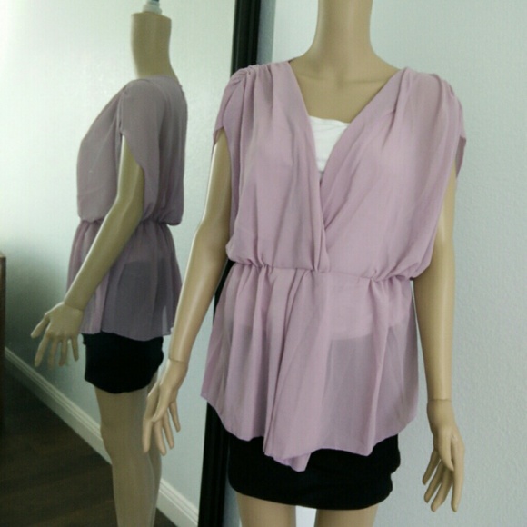 Lavender chiffon top-loose fit - Picture 2 of 4