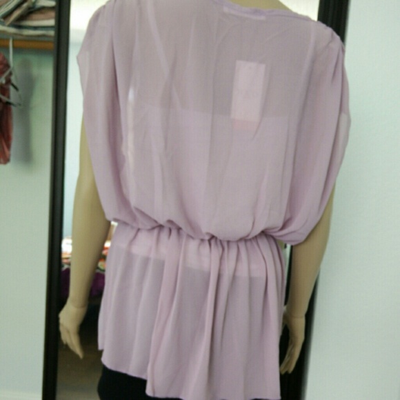 Lavender chiffon top-loose fit - Picture 3 of 4