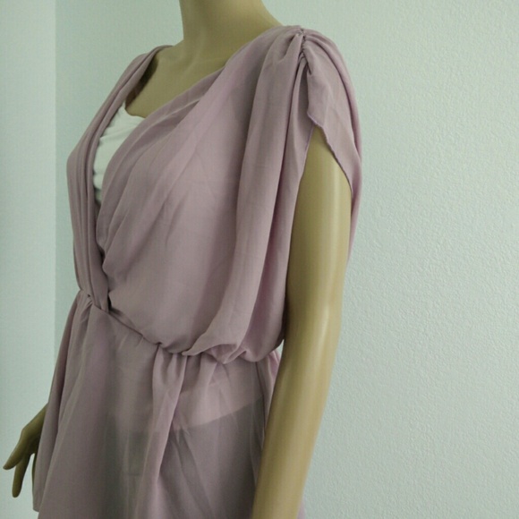 Lavender chiffon top-loose fit - Picture 4 of 4