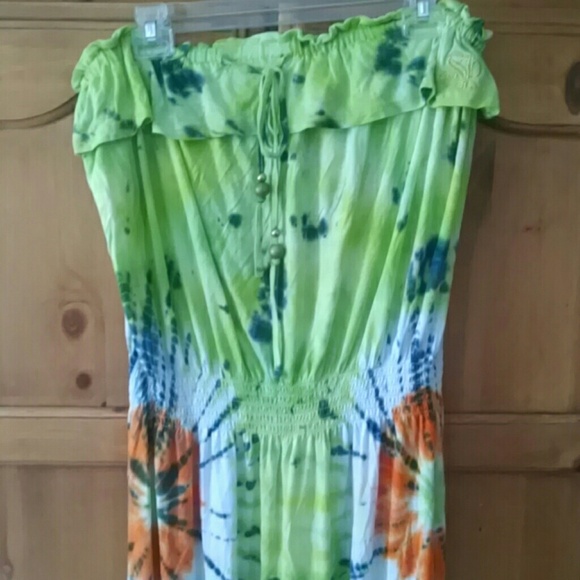 SOLD South Pole Maxi Dress Tie-die Tube Top - Picture 2 of 4