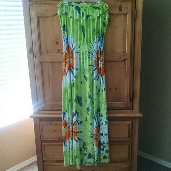 SOLD South Pole Maxi Dress Tie-die Tube Top - Picture 4 of 4