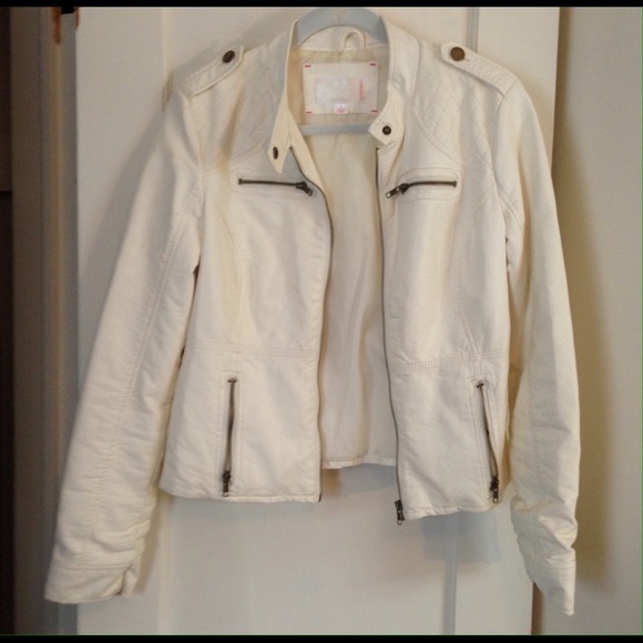 Creme Leather Jacket