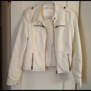 Creme Leather Jacket