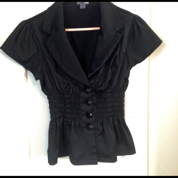 Black Sinched-Waist Top