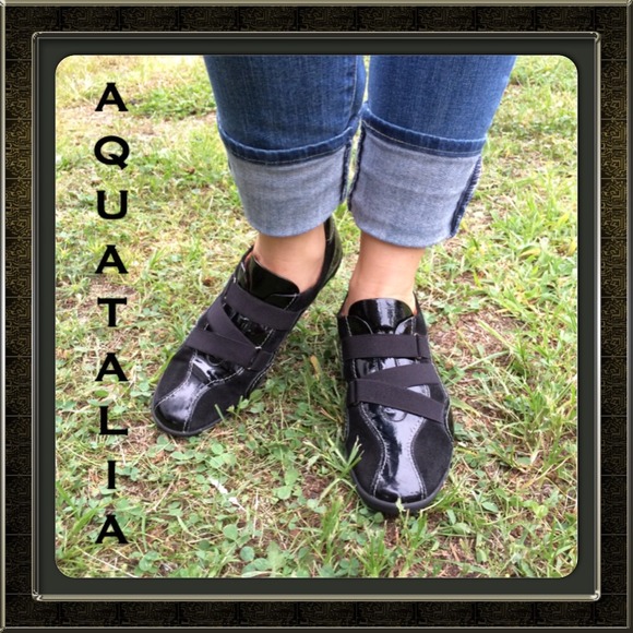 💥💥Aquatalia patent leather & suede slip on