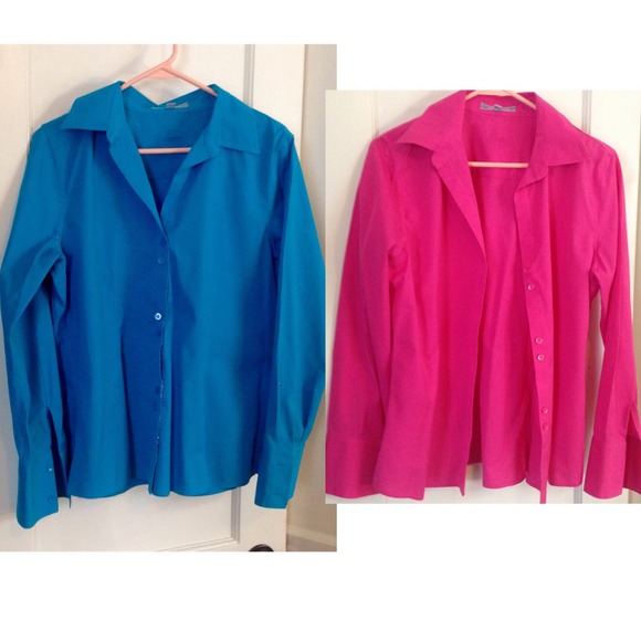 Button Up Tops - Blue & Pink