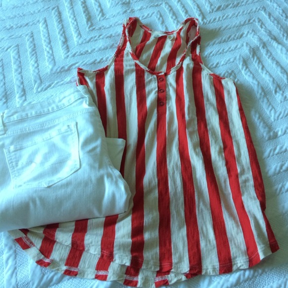 Striped cotton tank