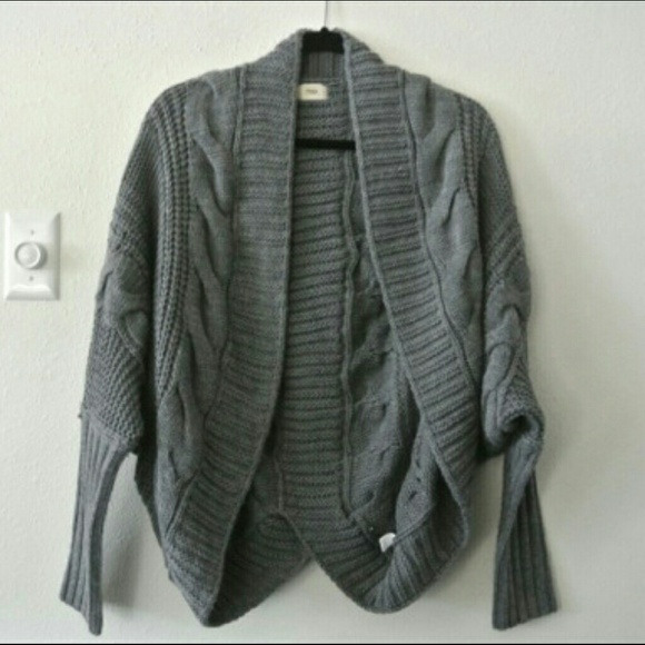 TOBI gray sweater knit open cocoon cardigan osfm