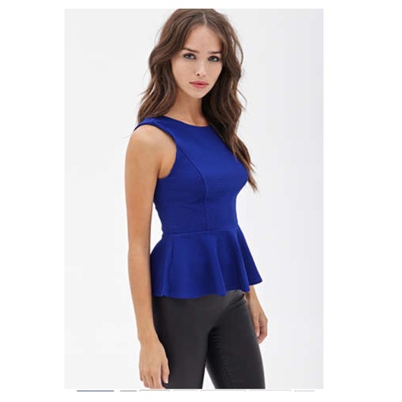 Pretty Royal Blue Peplum Top