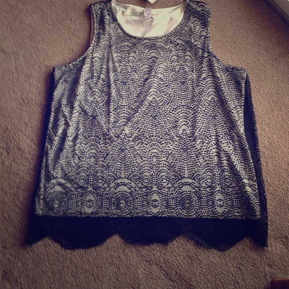 NWT Lace Overlay Top