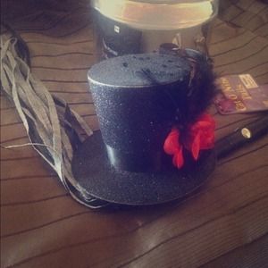 Clip On Petit Glitter Top Hat and Cat O Nine Tails