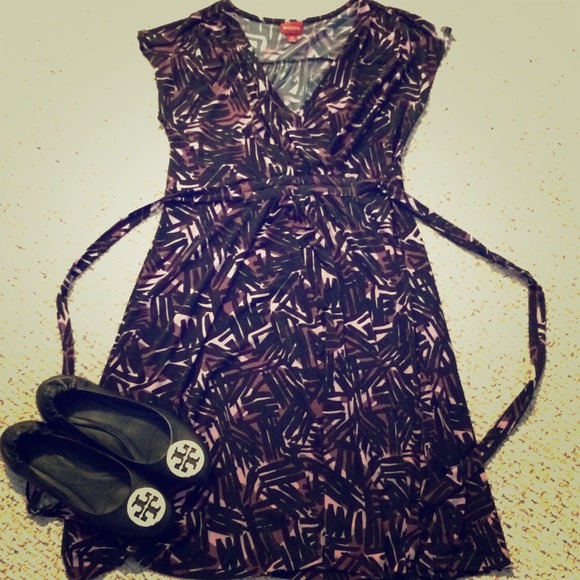 Purple baby doll waist dress