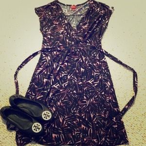 Purple baby doll waist dress