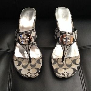 Coach signature wedge sandals size 11