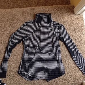 Lululemon black and white striped long sleeve