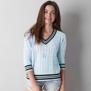 Tipped v neck sweater