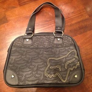 FOX black leather purse