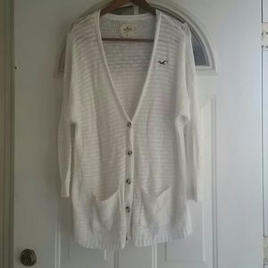 Hollister knitted sweater white