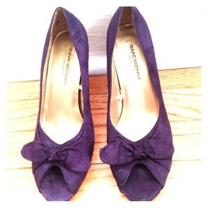 Purple peep toe heels