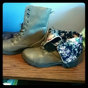 Light brown combat boots