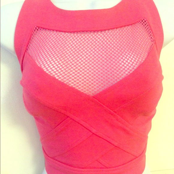 Sexy laced guess crop top with zipper in back
