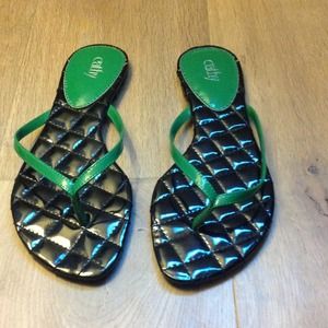 Green flip flops