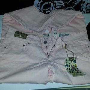 Light pink skinny jeans