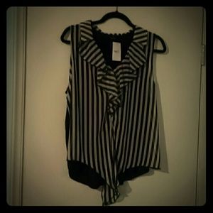 Black and white striped tank