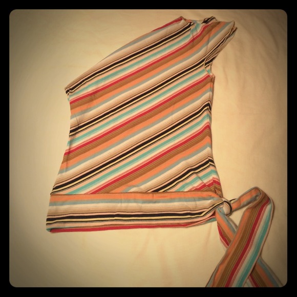 Sassy One Shoulder Arden B. Top with Side Tie. - Picture 1 of 4