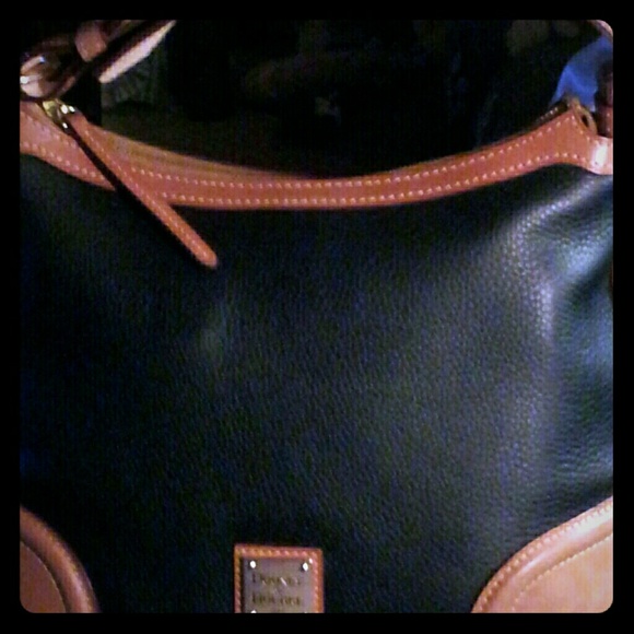 REDUCED Dooney and Bourke black hobo/w tan trim