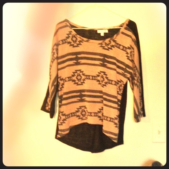 Cute black and mocha brown Aztec shirt