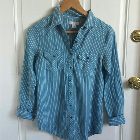 SUPER SOFT Blue Pinstripe Button-Down
