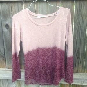 Maroon and violet ombré light sweater