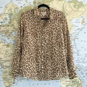 J. Crew Animal Print Button-Up