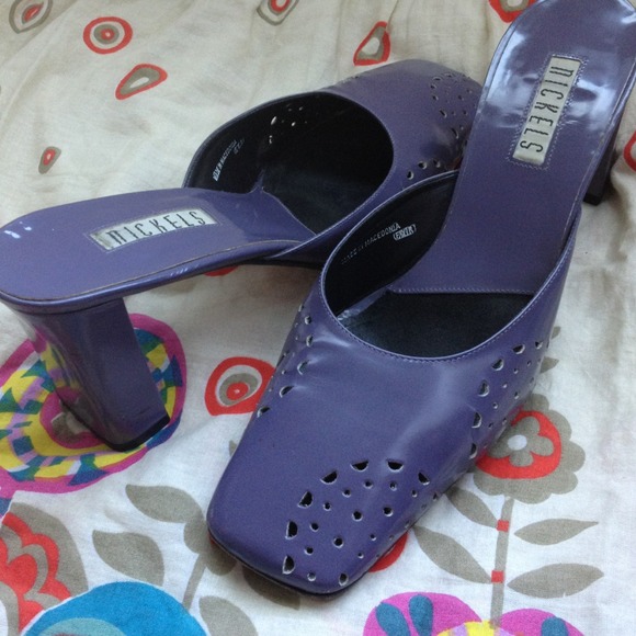 Purple slip on sandals