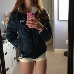 Teal north face winter coat