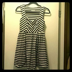 Black and white striped dress