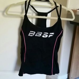 Bebe Sport Tank Black and Pink details