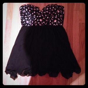 Homecoming Dress Black & Bedazzle