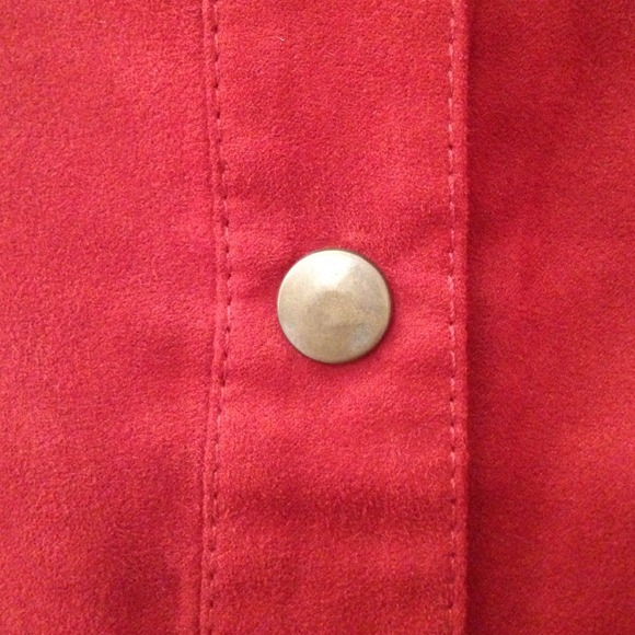 Red Suede Skirt - Picture 3 of 4