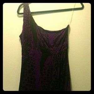 Purple and black animal print top